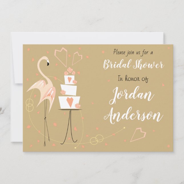 Flamingo Wedding Bridal Shower landscape Invitatio Invitation (Front)