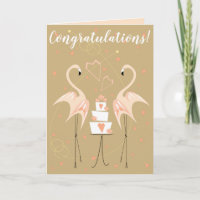 Flamingo Wedding Congratulations Text peach inside