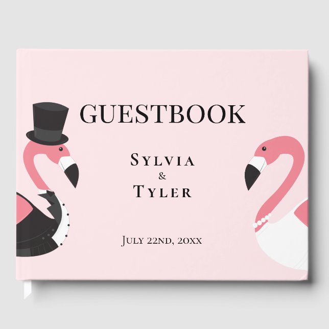 Flamingo Wedding Guest Book (Front)