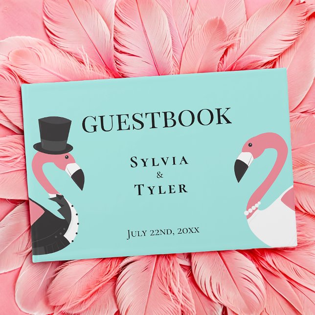 Flamingo Wedding Guest Book (Add this fun guestbook to your wedding.)