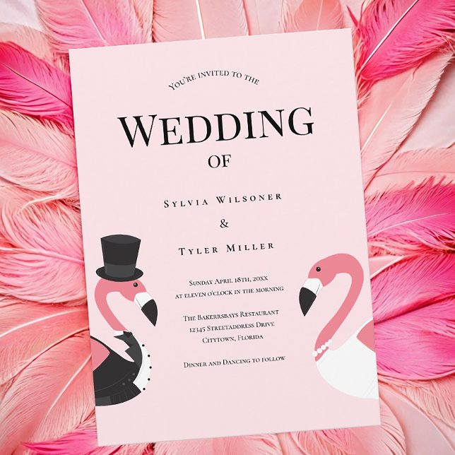 Flamingo Wedding  Invitation (Customize your flamingo wedding invitation.)