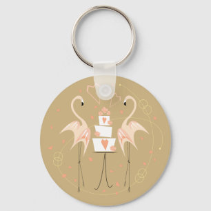 Flamingo Wedding keychain basic