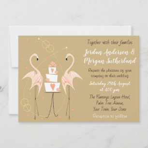 Flamingo Wedding lansdcape invitation