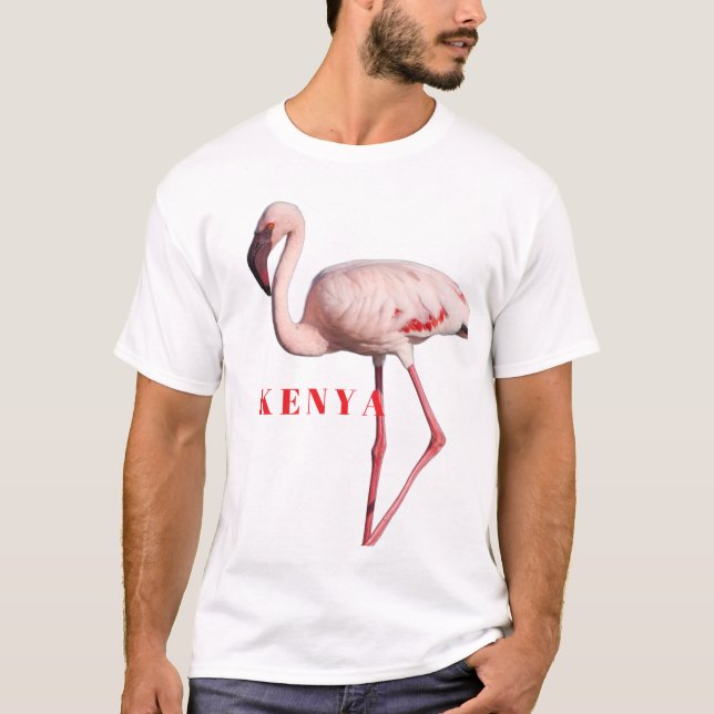 Flamingo Wildlife Portrait – Unisex Basic T-Shirt (Front)