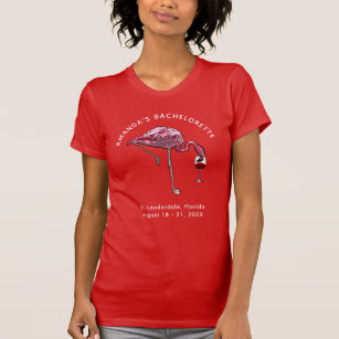 Flamingo Wine Drinker Bachelorette Party Custom T-Shirt