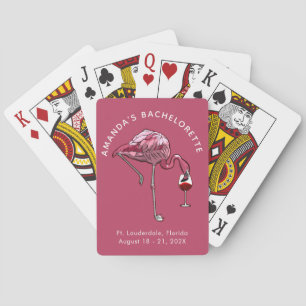 Flamingo Wine Drinker Custom Bachelorette Party Playing Cards