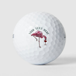 Flamingo Wine Drinker Novelty Gifts Custom Golf Balls