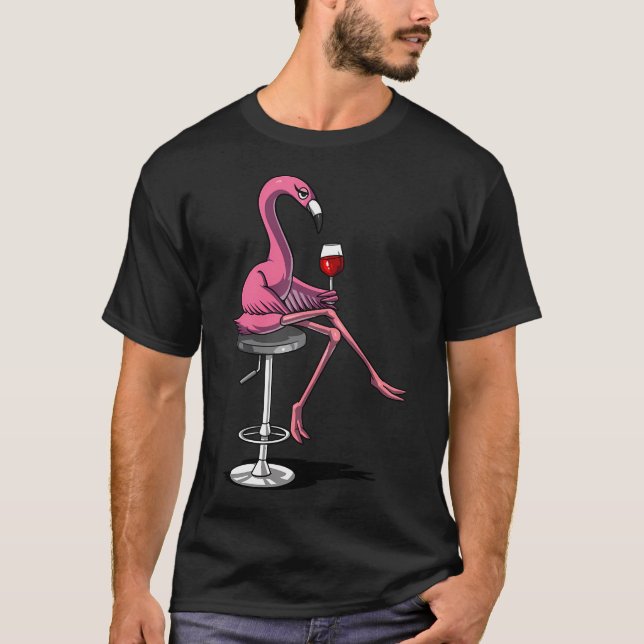 Flamingo Wine Party T-Shirt (Front)