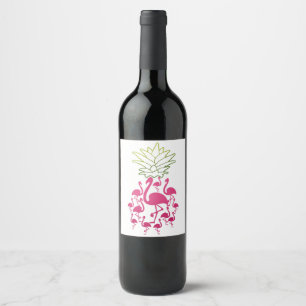 Flamingo Wine Sticker Funny Novelty Gift