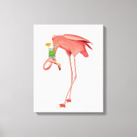 Flamingo with a Cocktail