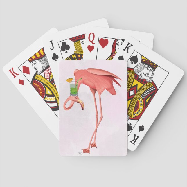 Flamingo with a Cocktail Playing Cards (Back)