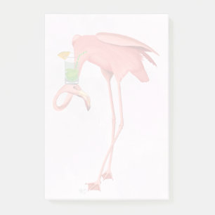 Flamingo with a Cocktail Post-it Notes