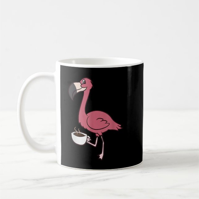 Flamingo With Coffee Funny Coffee Drinking Flaming Mug (Left)