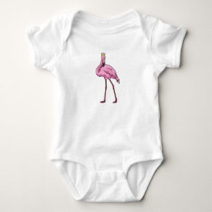 Flamingo with Crown Baby Bodysuit