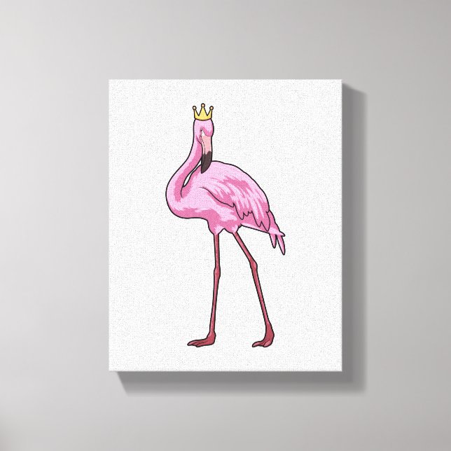Flamingo with Crown Canvas Print (Front)