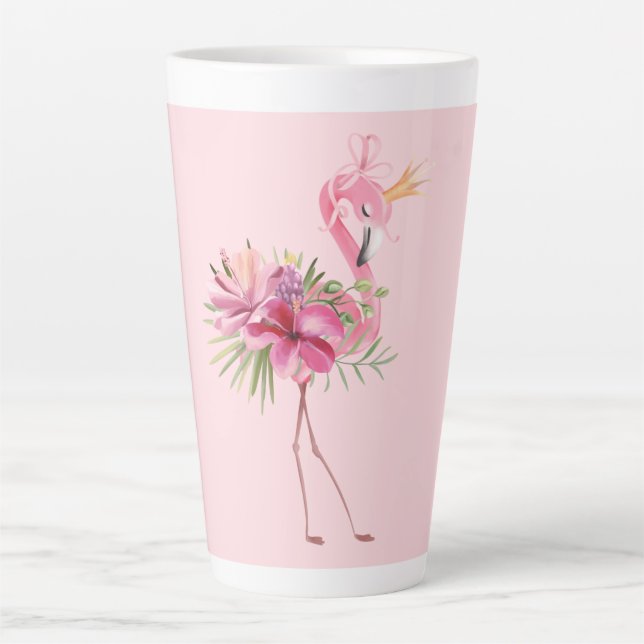 Flamingo With Crown Latte Mug (Front)