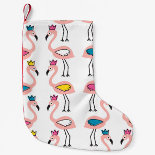 Flamingo with crown seamless pattern. small christmas stocking