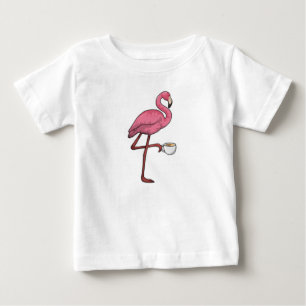 Flamingo with Cup of Coffee Baby T-Shirt