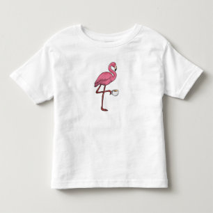 Flamingo with Cup of Coffee Toddler T-Shirt