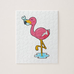 Flamingo with Fish Jigsaw Puzzle