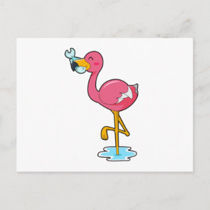 Flamingo with Fish Postcard