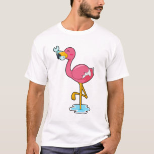 Flamingo with Fish T-Shirt