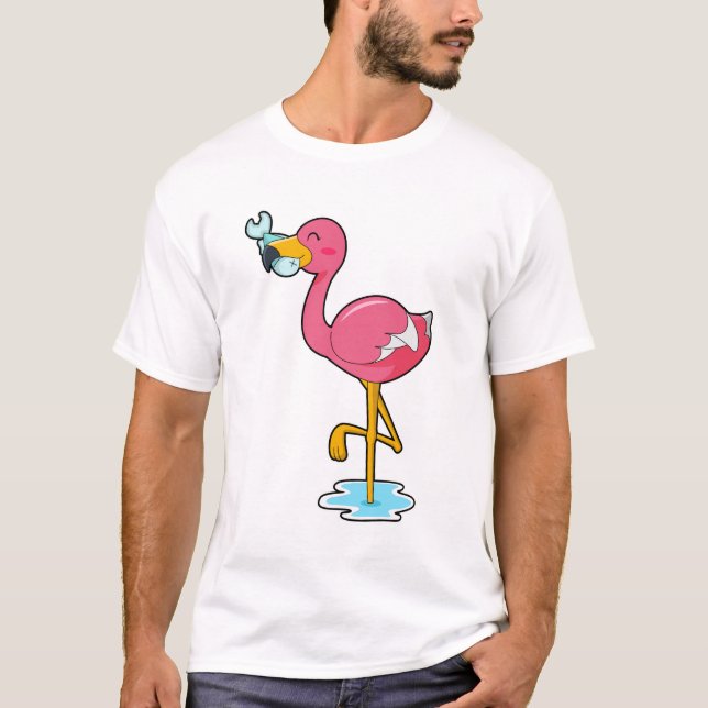 Flamingo with Fish T-Shirt (Front)