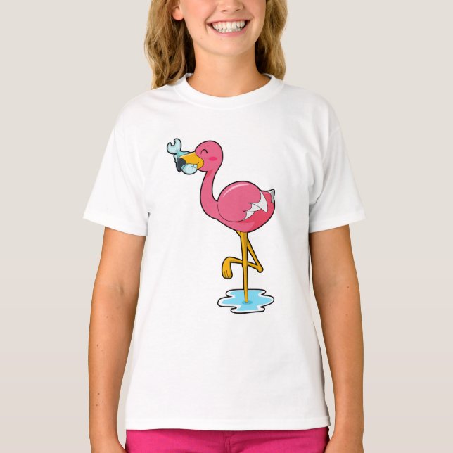 Flamingo with Fish T-Shirt (Front)