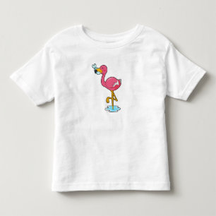 Flamingo with Fish Toddler T-Shirt