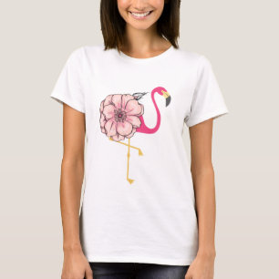 Flamingo with flower design T-Shirt