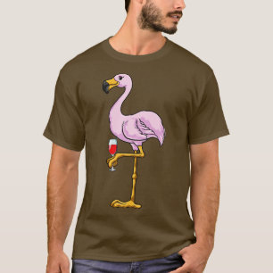 Flamingo with Glass of Red wine T-Shirt