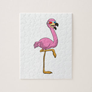 Flamingo with Glasses Jigsaw Puzzle