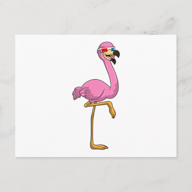 Flamingo with Glasses Postcard (Front)