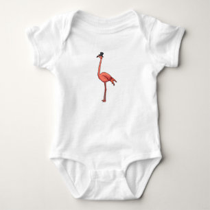 Flamingo with Hat Baby Bodysuit