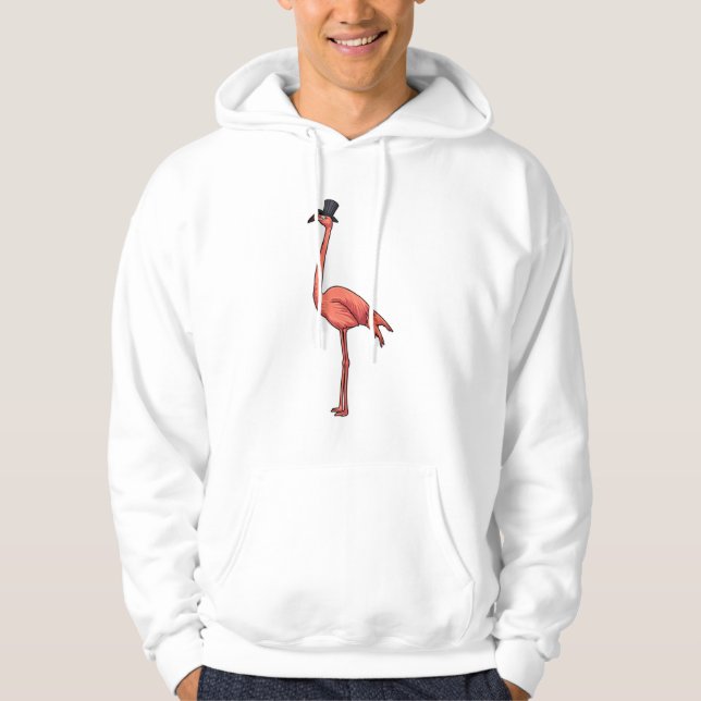 Flamingo with Hat Hoodie (Front)