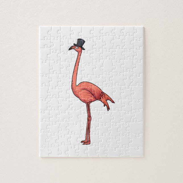 Flamingo with Hat Jigsaw Puzzle (Vertical)