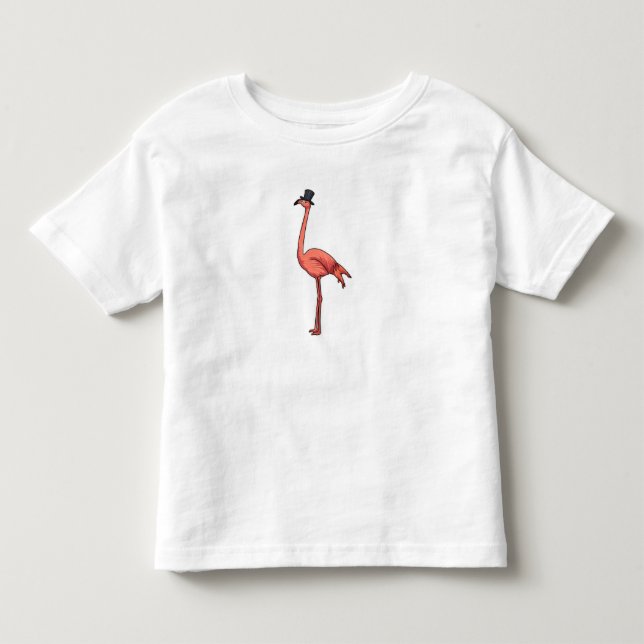Flamingo with Hat Toddler T-Shirt (Front)