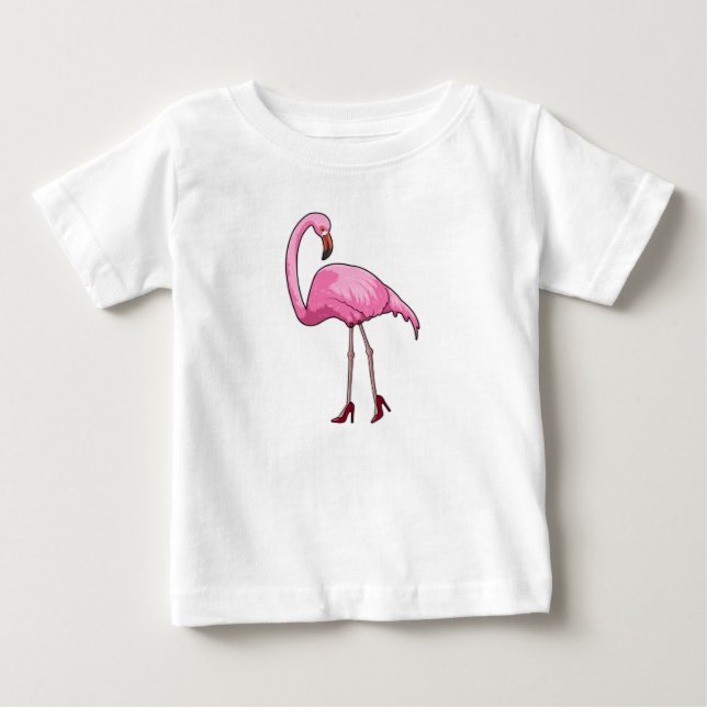 Flamingo with High heels Baby T-Shirt (Front)