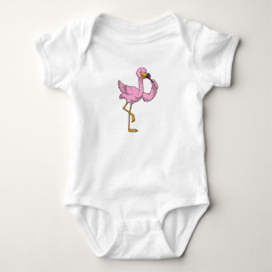 Flamingo with Lipstick Baby Bodysuit