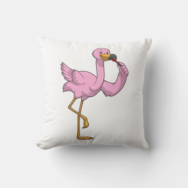 Flamingo with Lipstick Cushion (Front)