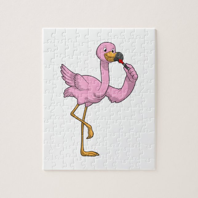 Flamingo with Lipstick Jigsaw Puzzle (Vertical)