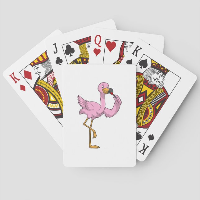 Flamingo with Lipstick Playing Cards (Back)