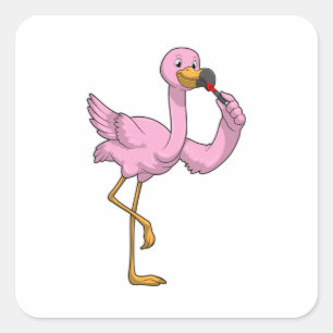 Flamingo with Lipstick Square Sticker