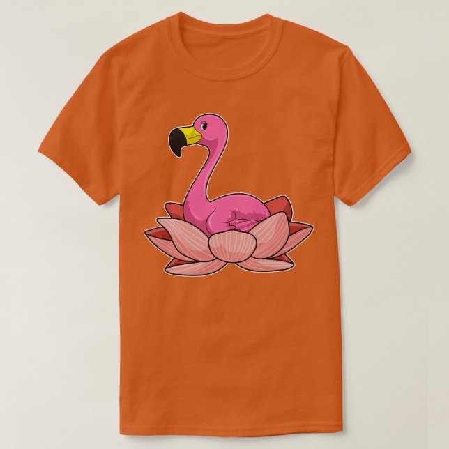 Flamingo with Lotus flower T-Shirt (Design Front)