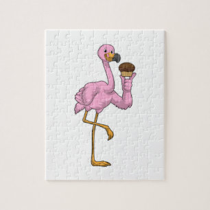 Flamingo with Muffin Jigsaw Puzzle