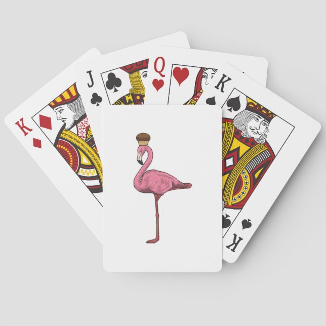 Flamingo with Muffin Playing Cards (Back)