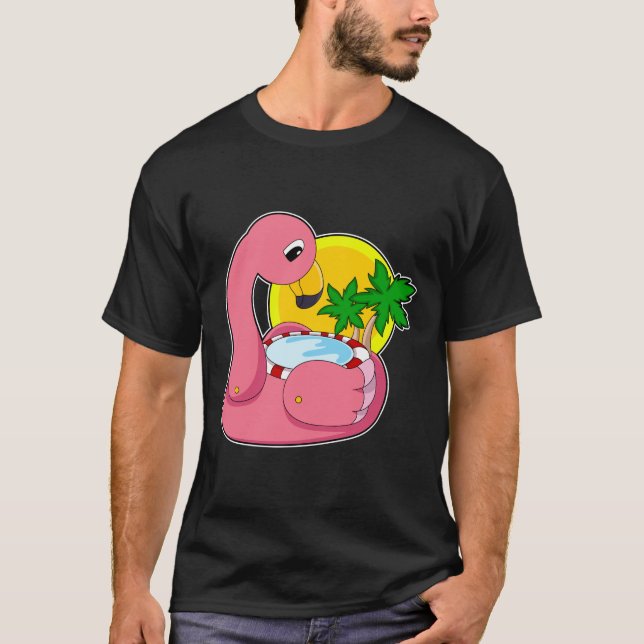 Flamingo with Pool T-Shirt (Front)
