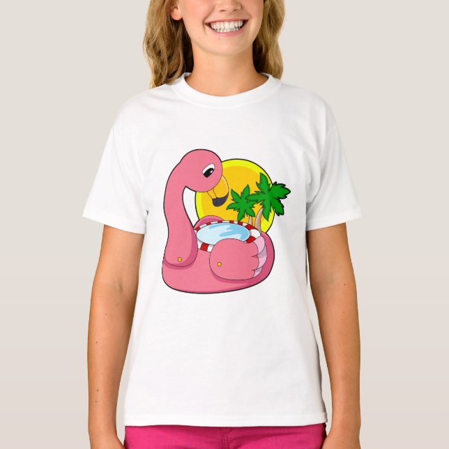 Flamingo with Pool T-Shirt (Front)