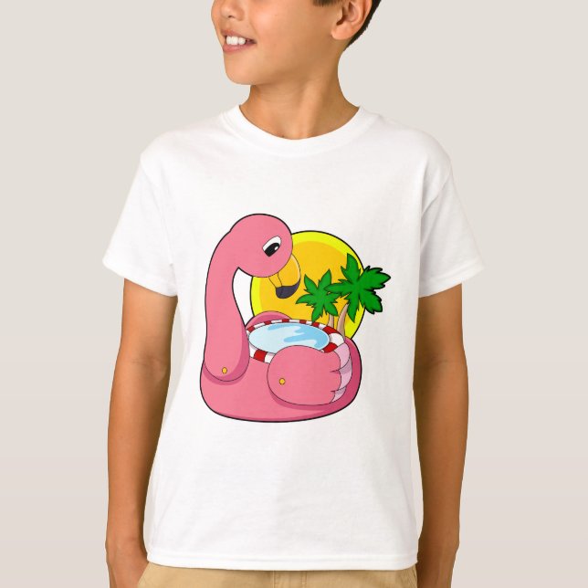 Flamingo with Pool T-Shirt (Front)