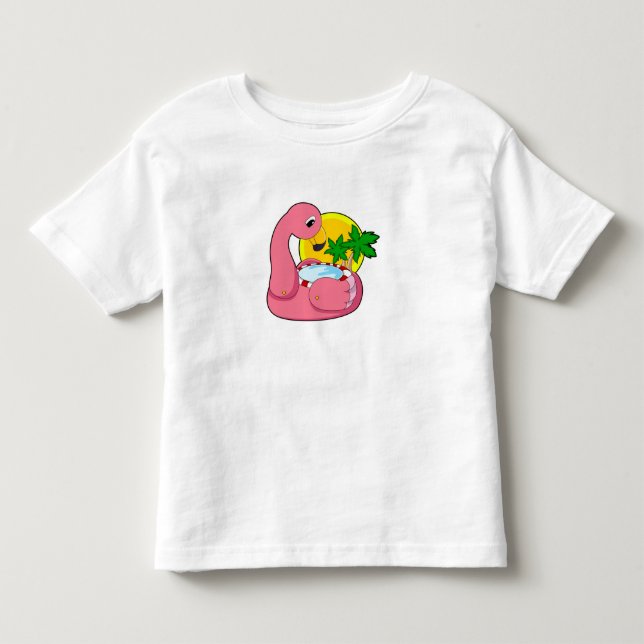 Flamingo with Pool Toddler T-Shirt (Front)